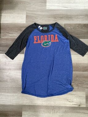 Florida Gators Raglan Tee/ Dress- Blue with Black Sleeves